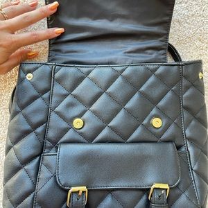 Target brand black leather backpack, like new